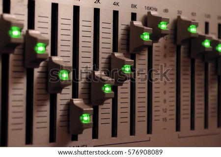 Music equaliser with green lights