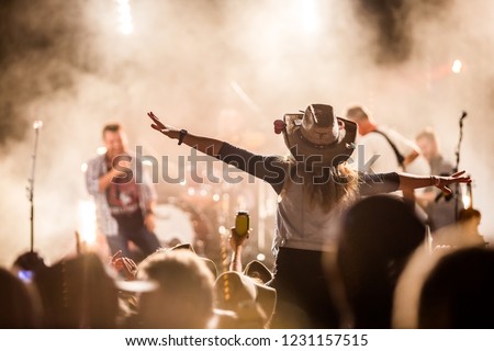 Music festival crowd excitement ストックフォト © 