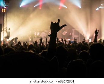 Music Festival Crowd Silhouette 1 - Shutterstock ID 682672801