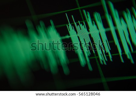 Music green waves on background,audio wave