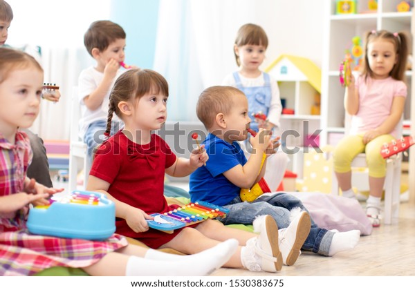 Music Lesson Group Children Kindergarten Kids Stock Photo (Edit Now ...