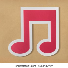 Music note audio cut out icon