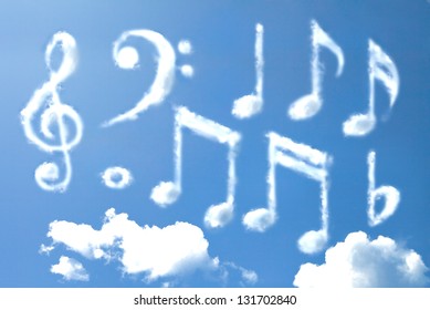 Music Note Cloud Shape