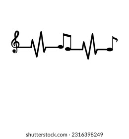 Music Note Heartbeat Rhythm Pulse Line - Shutterstock ID 2316398249