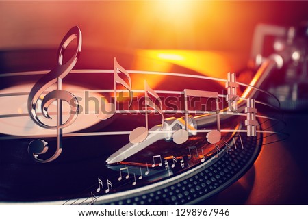 Music notes isolated on  background