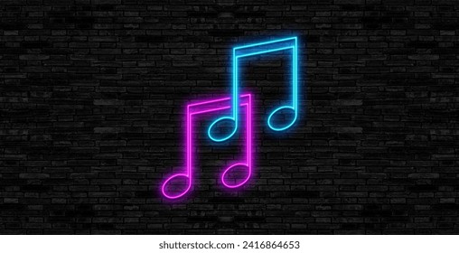 Music notes and treble clef neon signs set. Melody, classical music, sound design. Night bright neon sign, colorful billboard, light banner. Vector illustration in neon style. - Powered by Shutterstock