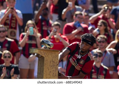 Music Producer Metro Boomin Attended The MLS Atlanta United Hosted Orlando City On Saturday 29th, 2017 At The Georgia Tech Campus Bobby Dodd Stadium In Atlanta, Georgia - USA