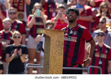 Music Producer Metro Boomin Attended The MLS Atlanta United Hosted Orlando City On Saturday 29th, 2017 At The Georgia Tech Campus Bobby Dodd Stadium In Atlanta, Georgia - USA