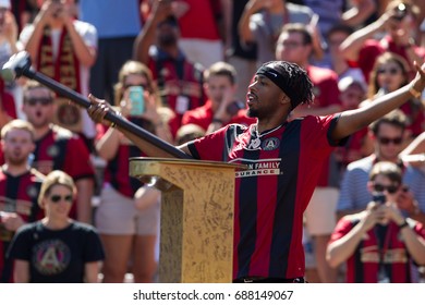 Music Producer Metro Boomin Attended The MLS Atlanta United Hosted Orlando City On Saturday 29th, 2017 At The Georgia Tech Campus Bobby Dodd Stadium In Atlanta, Georgia - USA