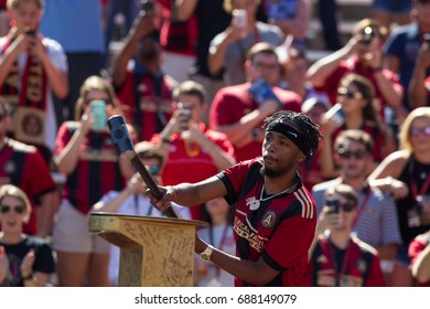 Music Producer Metro Boomin Attended The MLS Atlanta United Hosted Orlando City On Saturday 29th, 2017 At The Georgia Tech Campus Bobby Dodd Stadium In Atlanta, Georgia - USA