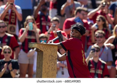 Music Producer Metro Boomin Attended The MLS Atlanta United Hosted Orlando City On Saturday 29th, 2017 At The Georgia Tech Campus Bobby Dodd Stadium In Atlanta, Georgia - USA