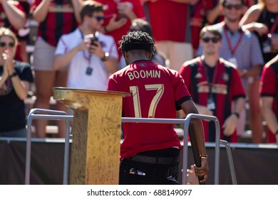 Music Producer Metro Boomin Attended The MLS Atlanta United Hosted Orlando City On Saturday 29th, 2017 At The Georgia Tech Campus Bobby Dodd Stadium In Atlanta, Georgia - USA