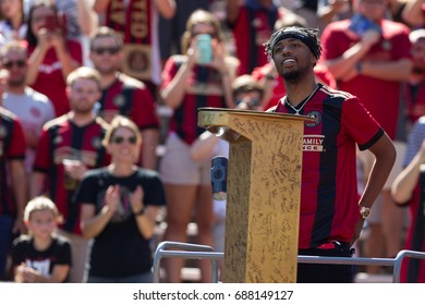 Music Producer Metro Boomin Attended The MLS Atlanta United Hosted Orlando City On Saturday 29th, 2017 At The Georgia Tech Campus Bobby Dodd Stadium In Atlanta, Georgia - USA