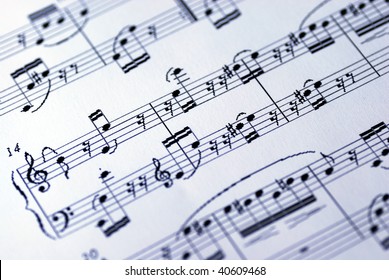 Music sheet on the white background