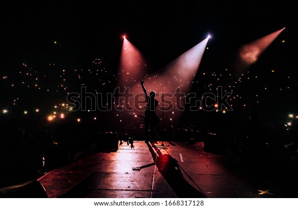 Music Show Guitarist Front Crowd On Stock Photo 1668317128 | Shutterstock