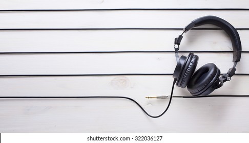 music studio background with dj  headphones 