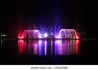 Musical fountain at the zoo in Thailand.