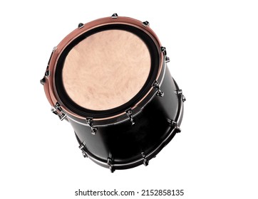 Musical instrument drum on the white background 