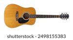 Musical instrument - Front view very rare vintage acoustic guitar isolated white background