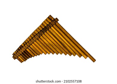 Musical Instrument Wooden Flute Isolated