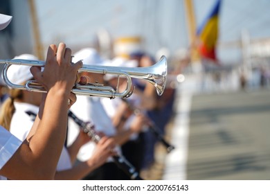 musical instruments. detail. fanfare detail. - Shutterstock ID 2200765143