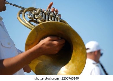 musical instruments. detail. fanfare detail. - Shutterstock ID 2200765149