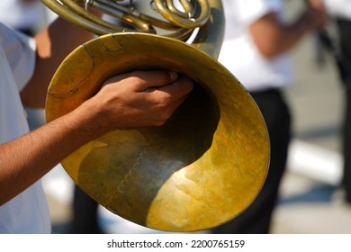 musical instruments. detail. fanfare detail. - Shutterstock ID 2200765159