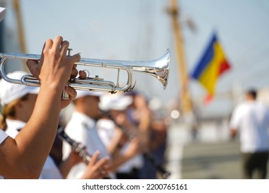 musical instruments. detail. fanfare detail. - Shutterstock ID 2200765161
