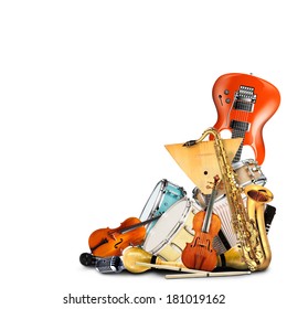 Musical Instruments, Orchestra Or A Collage Of Music