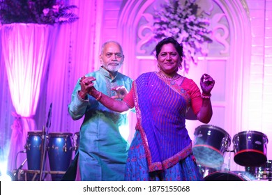 Musical night in Indian wedding function. musical night known as sangeet sandhya in Indian weddings. Vadodara, Gujarat, India- December 21th 2018