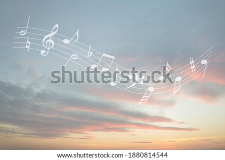 Musical note melody in the sky 