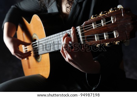 Musician playing guitar