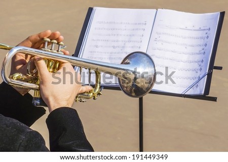 musician playing the trumpet