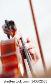 Musician Playing Violin Isolated On White