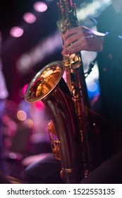 musician with saxophone performs at a concert - Shutterstock ID 1522553135