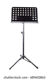 Musician's Lectern, Black Metal, Isolated On White Background