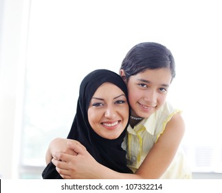 Muslim Arabic Mother And Daughter