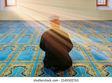 Muslim Cleric Imam Reading Quran In Village Mosque