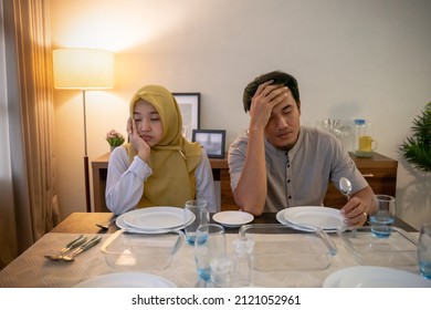 Muslim Couple Having Break Fast Or Sahur In The Morning