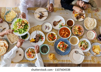 Muslim Family Having A Ramadan Feast