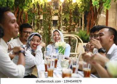 Muslim Family Ramadan Gathering Iftar At Home. Yogyakarta Indonesia. May 11, 2019.