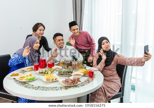 muslim friend and family visiting home\
celebrating eid mubarak