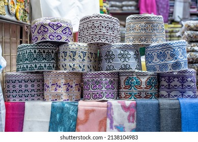 Muslim Head Wear For Men.its Omani Traditional Had Cap Its Call Omani Koma Also Its Name Arab Embroidered Cap.