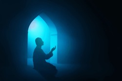 Muslim Man Praying In The Mosque