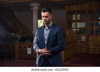 Muslim Man Is Praying In The Mosque - Shutterstock ID 421219927