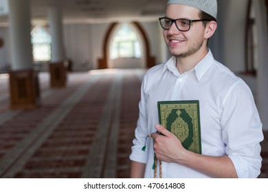 Muslim Man Is Praying In The Mosque