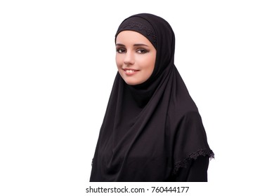 Modern Arabic Woman On White Background Stock Photo 165270635 ...