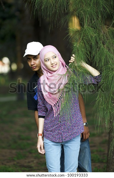 Young couple in action