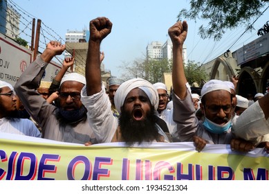 Muslims Activists Stage A Protest Rally Demanding Stop Genocide Of Uighur Muslims In China, After Friday Prayer In Dhaka, Bangladesh, On March 12, 2021

