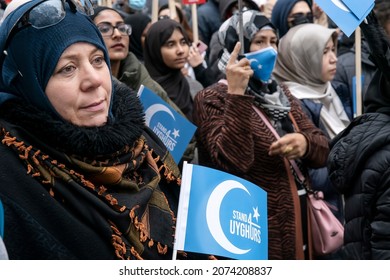 Muslims Protest Uighur Genocide In Front Of Chinese Embassy - London- 13-11-2021